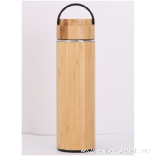 450mL Bamboo Lid Bamboo Vacuum Bottle With Handle